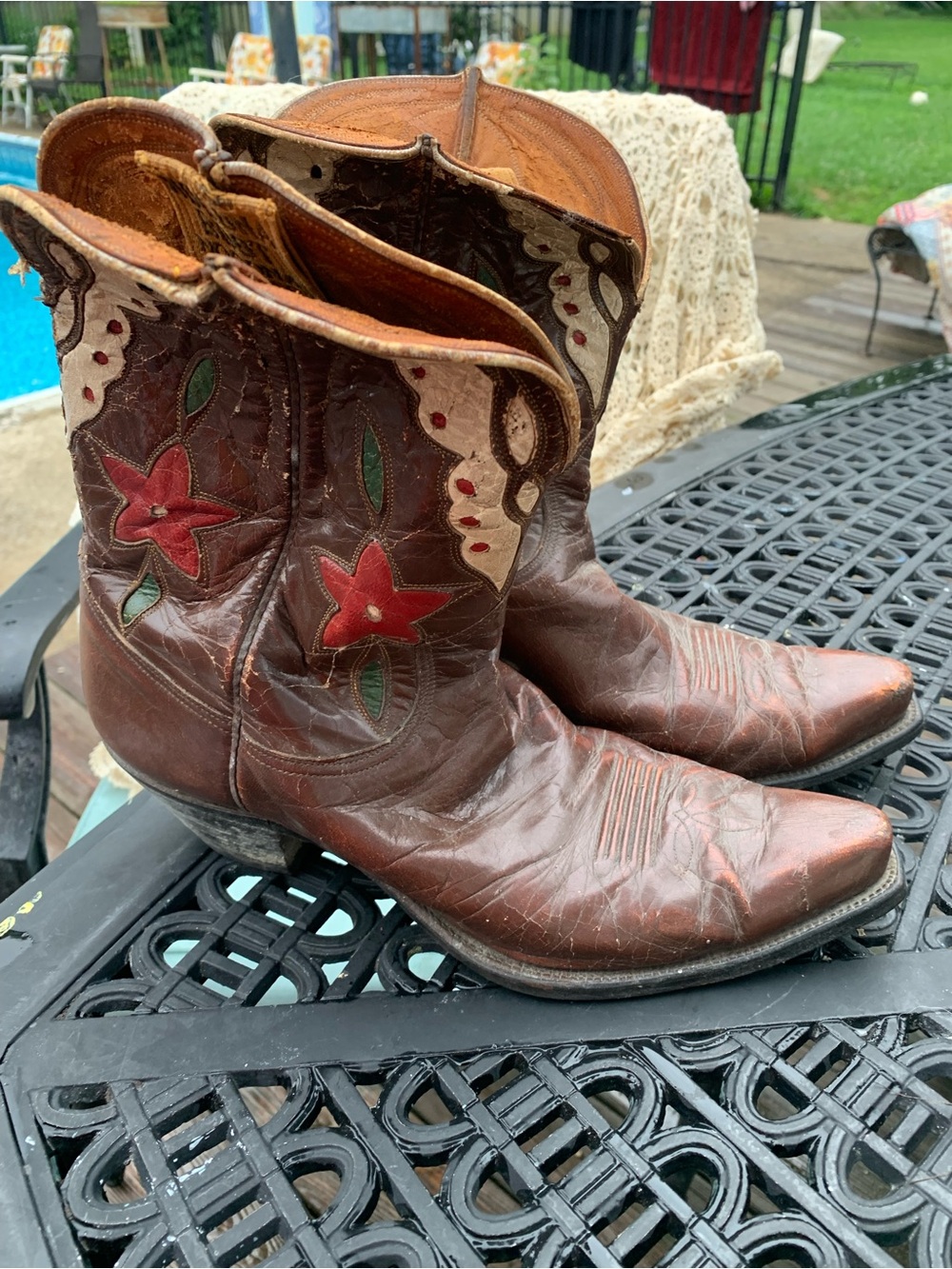 Vintage 1940’s 50s Nocona Brown Leather Cowboy Boots - Picture 8 of 15